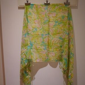 Lilly Pulitzer Green and Yellow Scarf/Shawl
